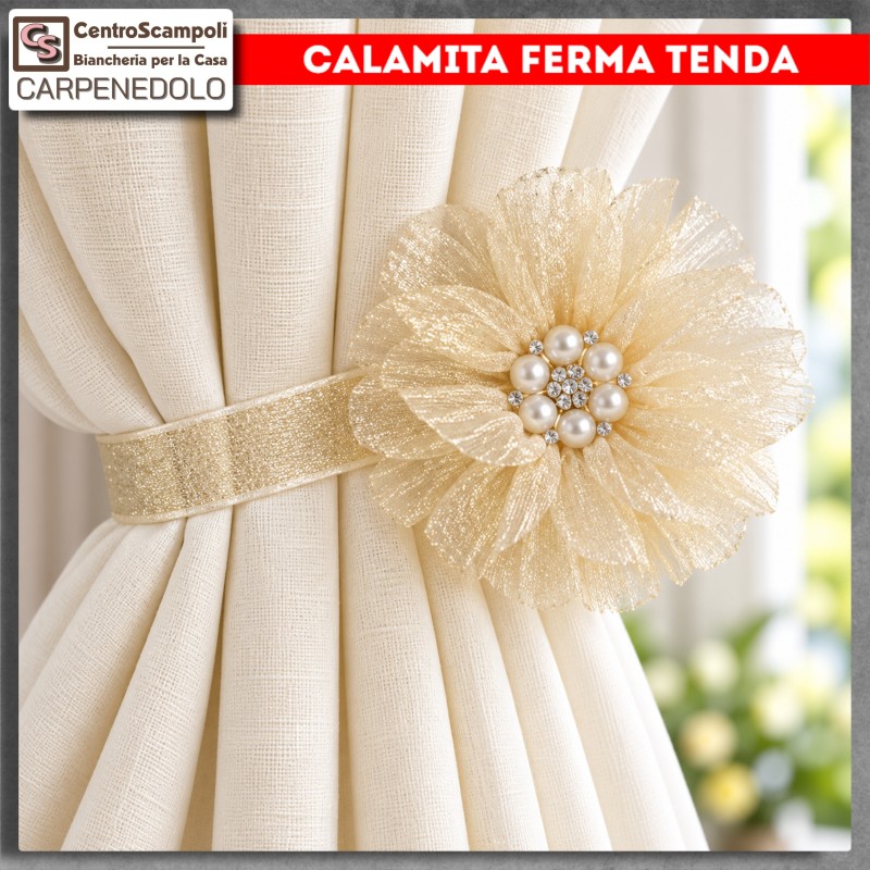 Fermatenda Magnetico Elegante Fiore | Calamite per Tende | Var. 102