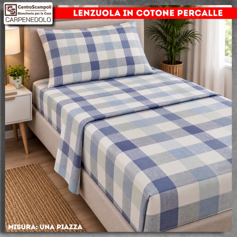 Lenzuola Singole in Cotone Percalle - Letto 1 Piazza | Scottish Drift