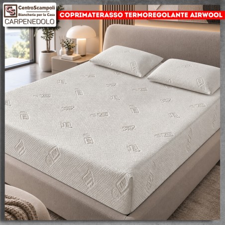 Coprimaterasso Matrimoniale Termoregolante con Lana – Made in Italy |Airwool