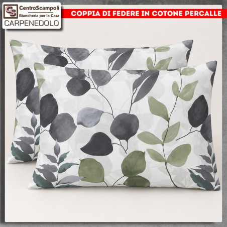 Coppia di Federe per Guanciale in Percalle di Puro Cotone | Dis. 20602