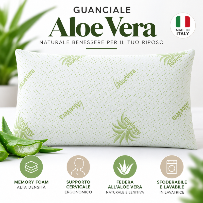 Guanciale cuscino Memory foam Aloe Vera