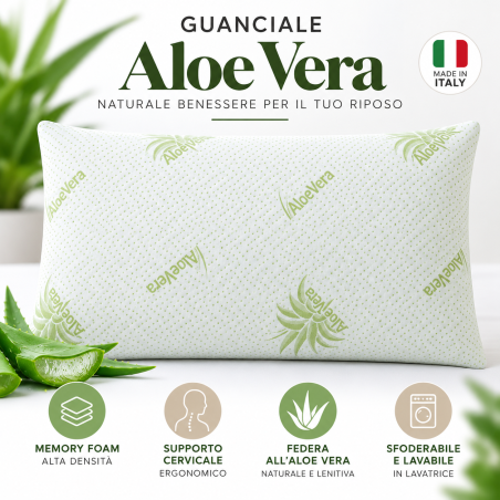 Guanciale cuscino Memory foam Aloe Vera