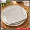 Tovaglioli | Tovaglioli di stoffa in Cotone | Tovaglioli Ecru-Beige set di 3 Pezzi