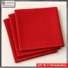 Tovaglioli | Tovaglioli di stoffa in Cotone | Tovaglioli rossi Set di 3 Pezzi