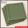 Tovaglioli | Tovaglioli di stoffa in Cotone | Tovaglioli Verde set di 3 Pezzi