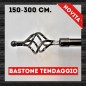 Bastone per tende Classic chromo black silver Bastone in ferro estensibile da 150 cm. fino a 300 cm. - Centro Scampoli C