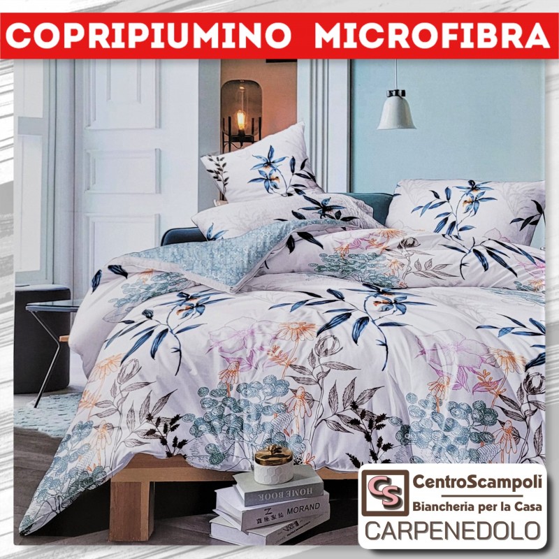Copripiumino 1 piazza e mezza microfibra Peace and leaf-Set Copripiumino-Centro Scampoli SRL