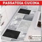Tappeto cucina passatoia 50x180 black and square
