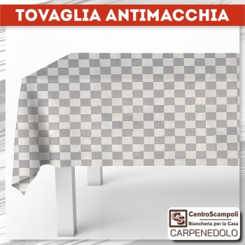 Tovaglia Antimacchia 140x180 quadri grigio