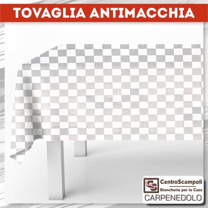 Tovaglia Antimacchia 140x240 quadri bianco-Tovaglie-Centro Scampoli SRL