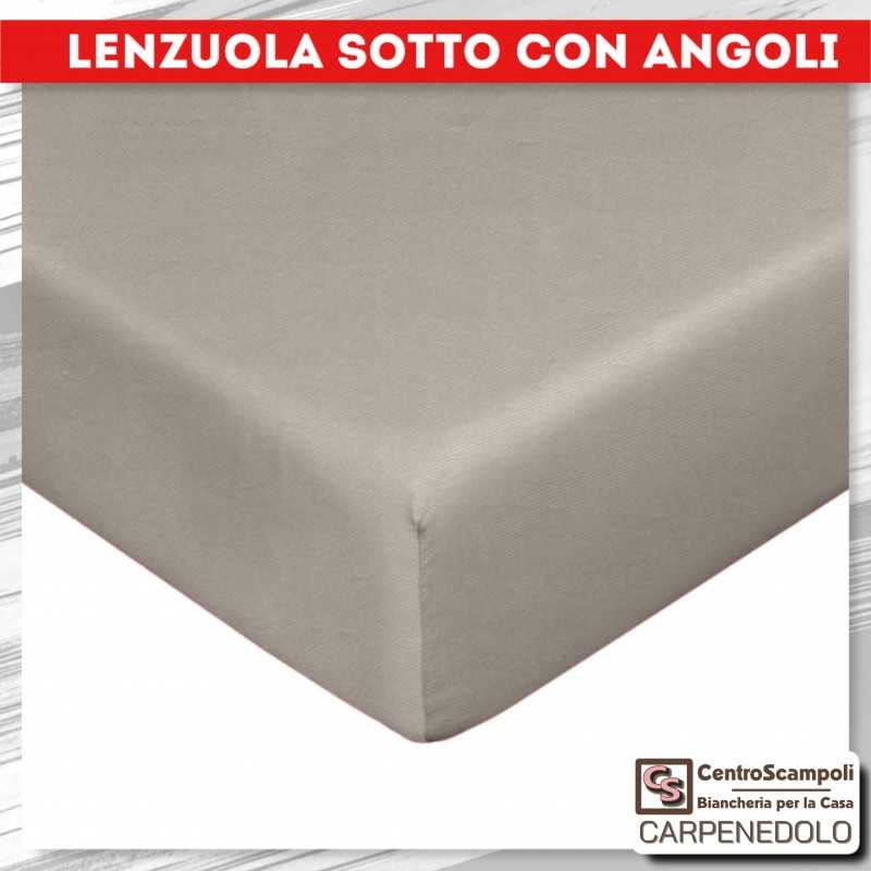 Lenzuolo sotto con angoli MAXI 100% cotone Matrimoniale TORTORA-Letto-Centro Scampoli SRL
