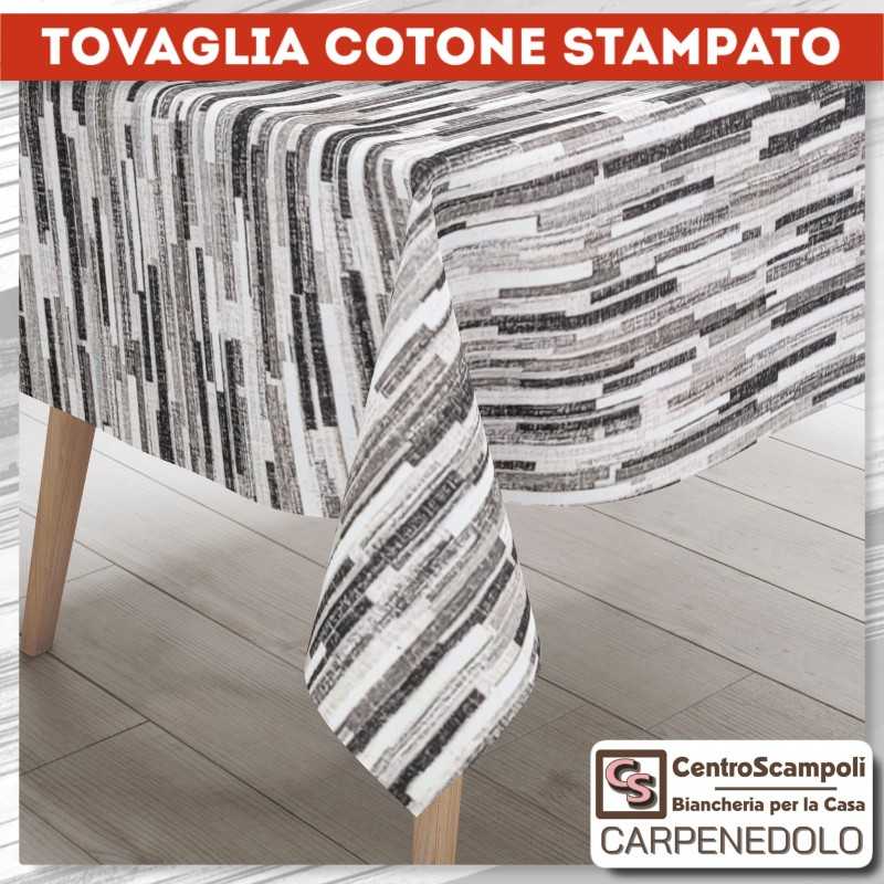 Tovaglia cotone stampato 140x180 Alicante nero-Tovaglie cotone-Centro Scampoli SRL