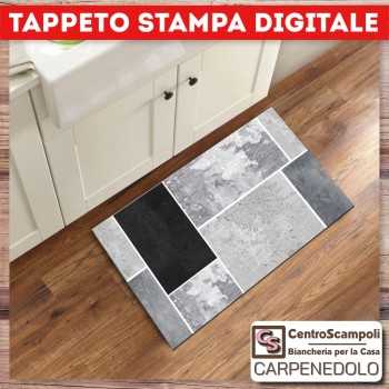 Tappeto antiscivolo 50x80 BLACK AND SQUARE tappeto cucina