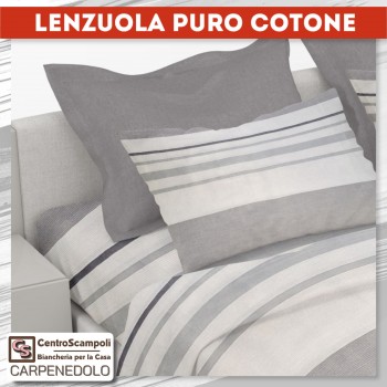 Lenzuola una piazza puro cotone Fashion and stripe Set completo letto - Centro Scampoli Carpenedolo