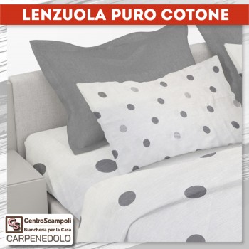 Lenzuola una piazza puro cotone Grey braid Set completo letto - Centro Scampoli Carpenedolo