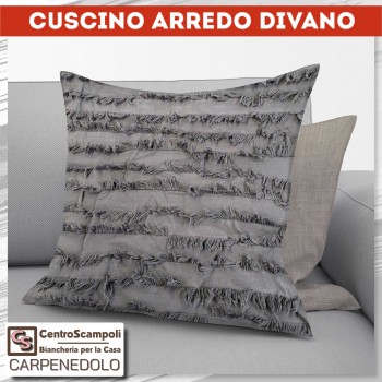 Cuscino arredo divano 40x40 Silver feather - Centro Scampoli Carpenedolo