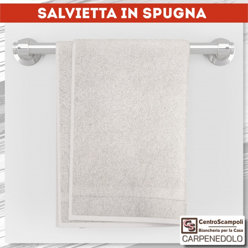 Asciugamani salvietta spugna viso 50x100 bianco-Asciugamani set spugna-Centro Scampoli SRL