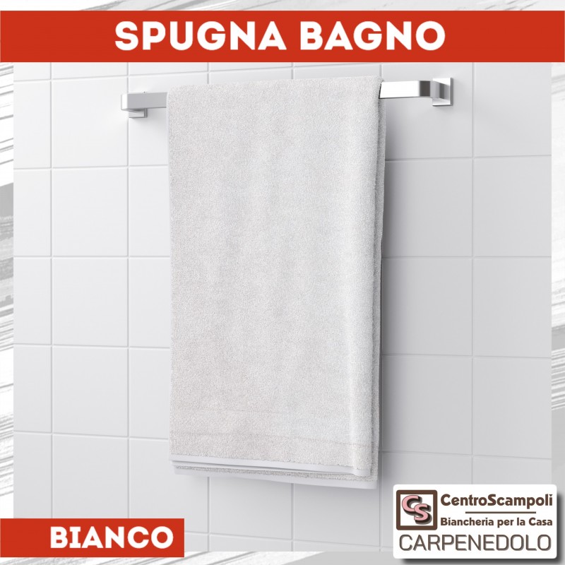 Telo doccia asciugamano spugna bagno 90x140 Bianco-Asciugamani set spugna-Centro Scampoli SRL