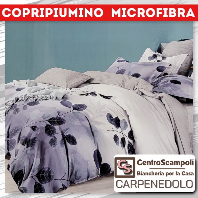Copripiumino 1 piazza e mezza microfibra dark and leaf