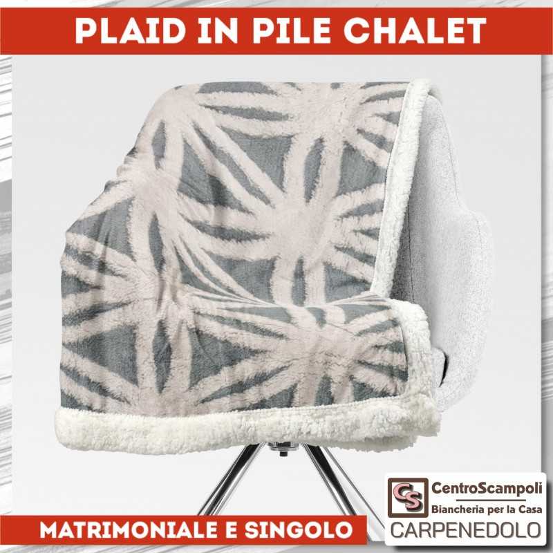 Coperta di pile agnellata matrimoniale Chalet polvere-Plaid-Centro Scampoli SRL