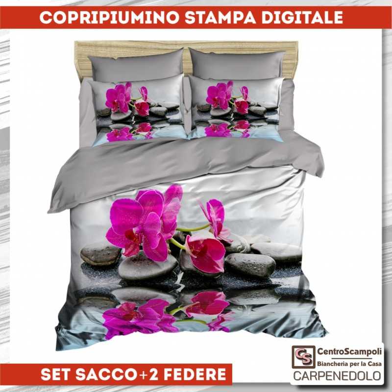 copripiumino matrimoniale stampa digitale Orchidea-Set Copripiumino-Centro Scampoli SRL