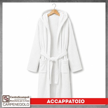 Accappatoio adulto con cappuccio colore bianco