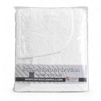 Accappatoio adulto con cappuccio colore bianco