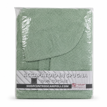 Accappatoio adulto con cappuccio colore verde chiaro