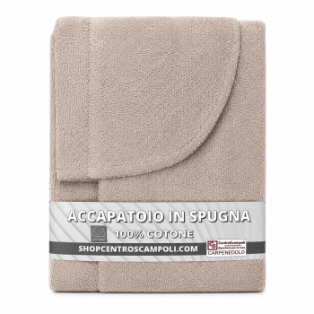 Accappatoio adulto con cappuccio colore beige