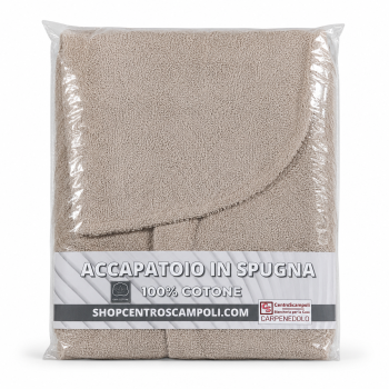 Accappatoio adulto con cappuccio colore grigio chiaro