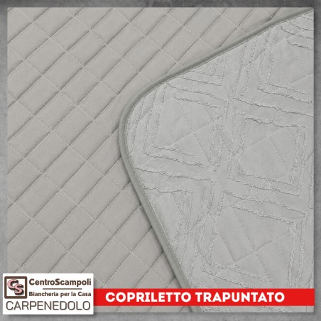 Copriletto Trapuntato Singolo Tinta Unita – Trapuntino una piazza Mezza Stagione | Krtistal Col. Grigio