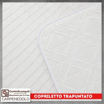 Copriletto Trapuntato Singolo Tinta Unita – Trapuntino una piazza Mezza Stagione | Krtistal Col. Bianco