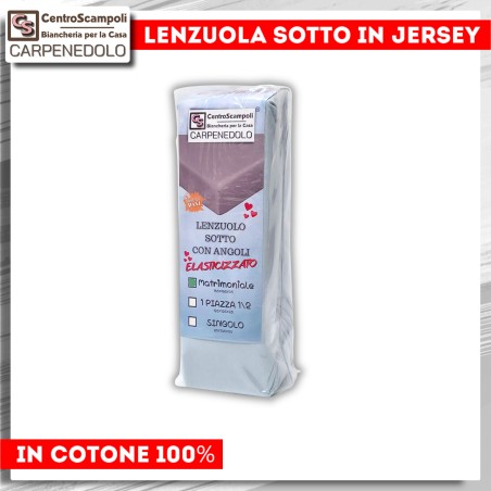Set di 2 Lenzuola sotto di Jersey Matrimoniali | Col. Azzurro cenere