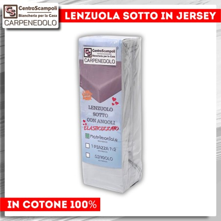 Set di 2 Lenzuola sotto di Jersey Matrimoniali | Col. Grigio chiaro