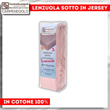 Set di 2 Lenzuola sotto di Jersey Matrimoniali | Col. Rosa chiaro