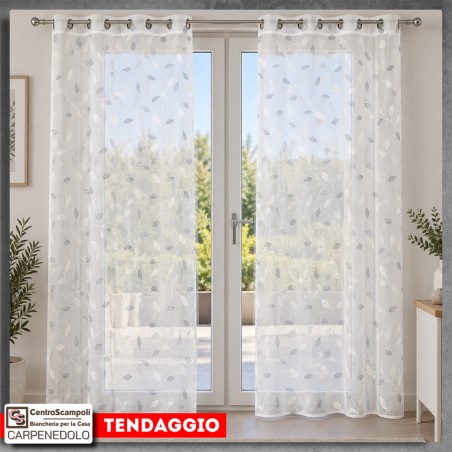 Tenda Moderna con Occhielli per Soggiorno e Camera | Tenda Filtrante Confezionata | Var. 26101