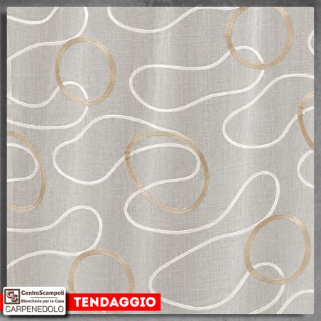Tenda Moderna con Occhielli per Soggiorno e Camera | Tenda Filtrante Confezionata | Var. 26104