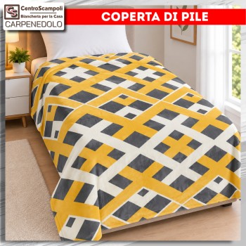 Plaid Coperta in Pile per Divano e Letto – Caldo e Morbido | Positive yellow