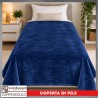 Plaid Coperta in Pile Singolo Una Piazza per Letto e Divano Tinta Unita Blu