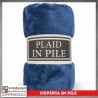 Plaid Coperta in Pile Singolo Una Piazza per Letto e Divano Tinta Unita Blu