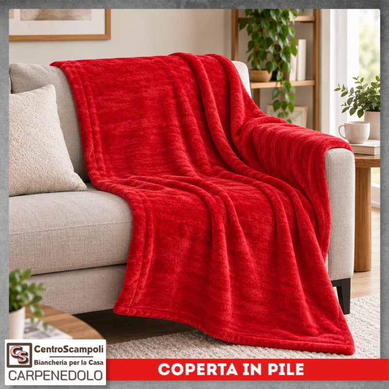 Plaid Coperta in Pile Singolo Una Piazza per Letto e Divano Tinta Unita Rosso Plaid Coperta in Pile Singolo Una Piazza per Letto e Divano Tinta Unita Rosso