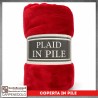Plaid Coperta in Pile Singolo Una Piazza per Letto e Divano Tinta Unita Rosso