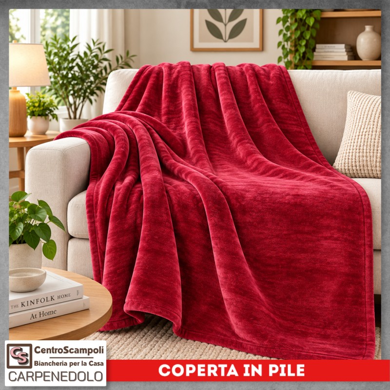 Plaid Coperta in Pile Singolo Una Piazza per Letto e Divano Tinta Unita Bordeaux Plaid Coperta in Pile Singolo Una Piazza per Letto e Divano Tinta Unita Bordeaux