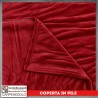 Plaid Coperta in Pile Singolo Una Piazza per Letto e Divano Tinta Unita Bordeaux