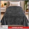 Plaid Coperta in Pile Singolo Una Piazza per Letto e Divano Tinta Unita Grigio scuro