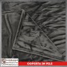 Plaid Coperta in Pile Singolo Una Piazza per Letto e Divano Tinta Unita Grigio scuro