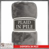 Plaid Coperta in Pile Singolo Una Piazza per Letto e Divano Tinta Unita Grigio chiaro