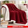 Coperta di pile agnellata matrimoniale Romina Bordeaux