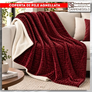 COPERTA IN PILE PLAID IN PILE MATRIMONIALE G BORDEAUX