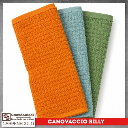 Set 3 Canovacci Asciugapiatti da Cucina 100% Cotone – Strofinacci | Billy Var. 20602